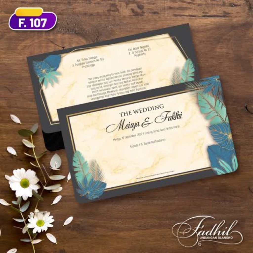 Cetak Undangan pernikahan model fadhil 107
