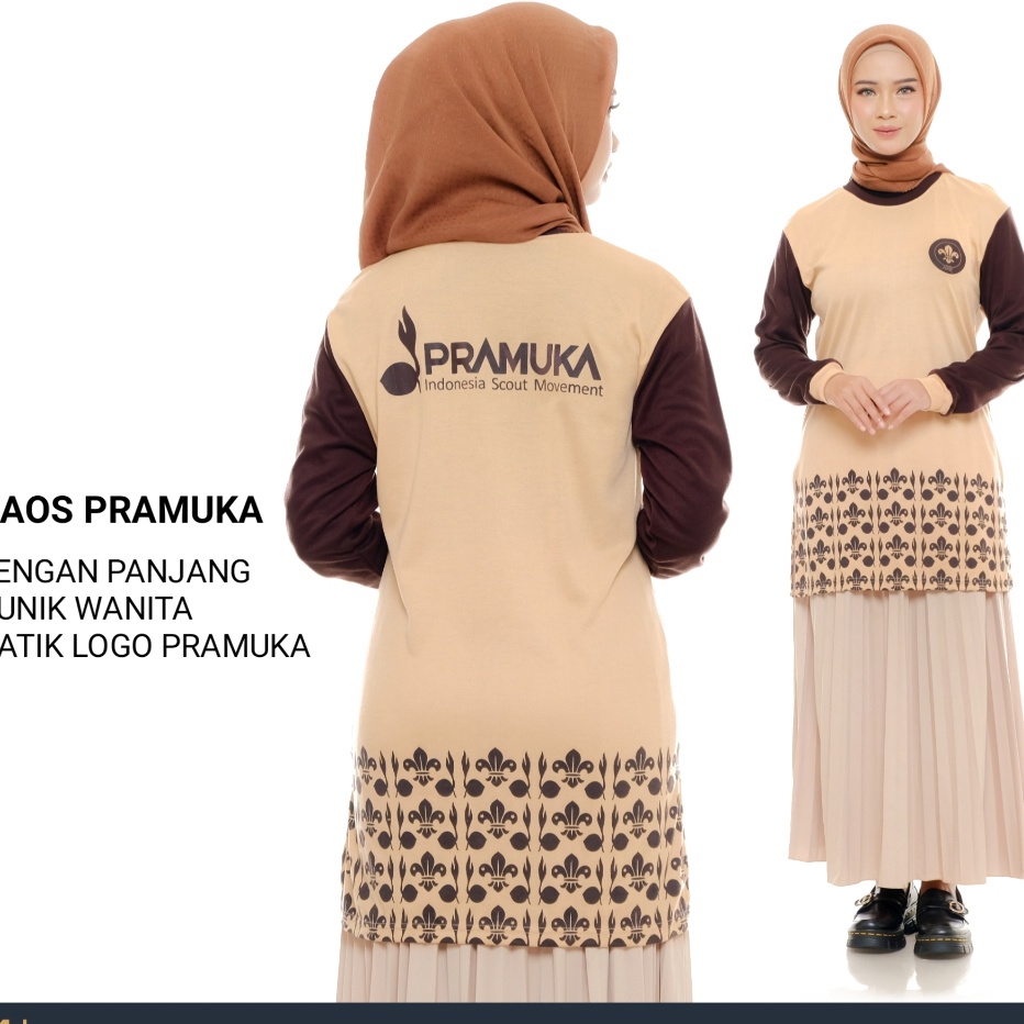 Bisa Cod Kaos Pramuka Tunik Wanita Terbaru Kaos Pramuka Wanita Lengan Panjang Kegiatan Pramuka Cokla