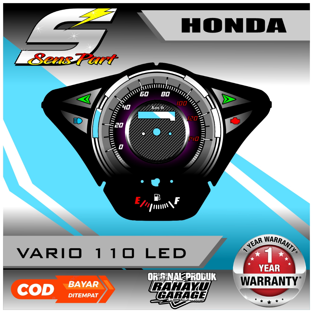 papan speedometer custom honda vario 110 led panel spidometer custom honda vario 110 led