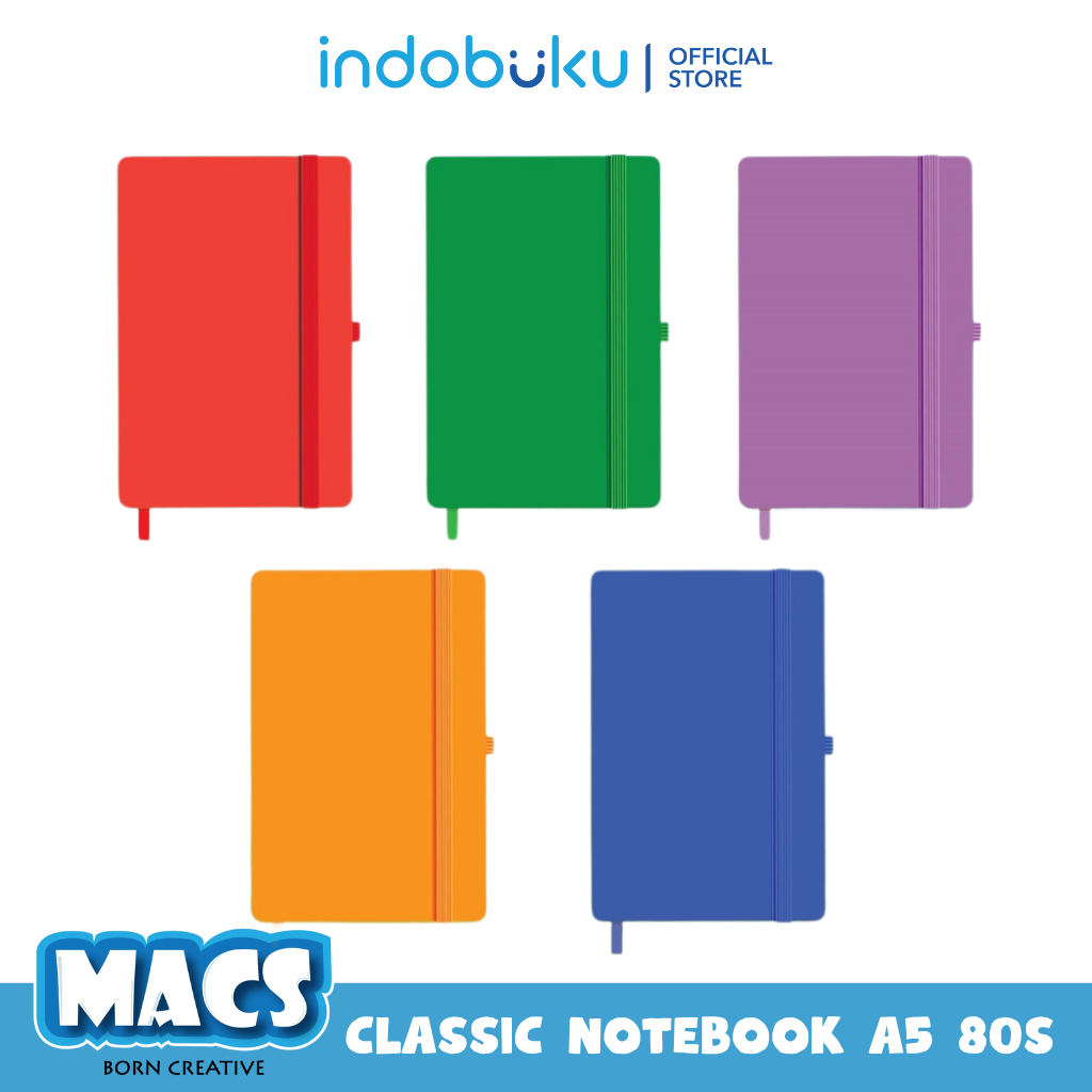 

MACS Classic Notebook A5 / Buku Catatan Notebook Ukuran A5 5 Warna