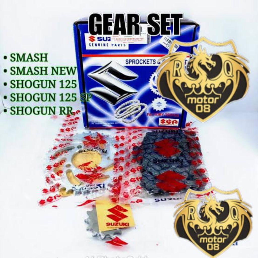 Gear set rantai smash/smash new/shogun 125/shogun 125 sp/shogun 125 rr