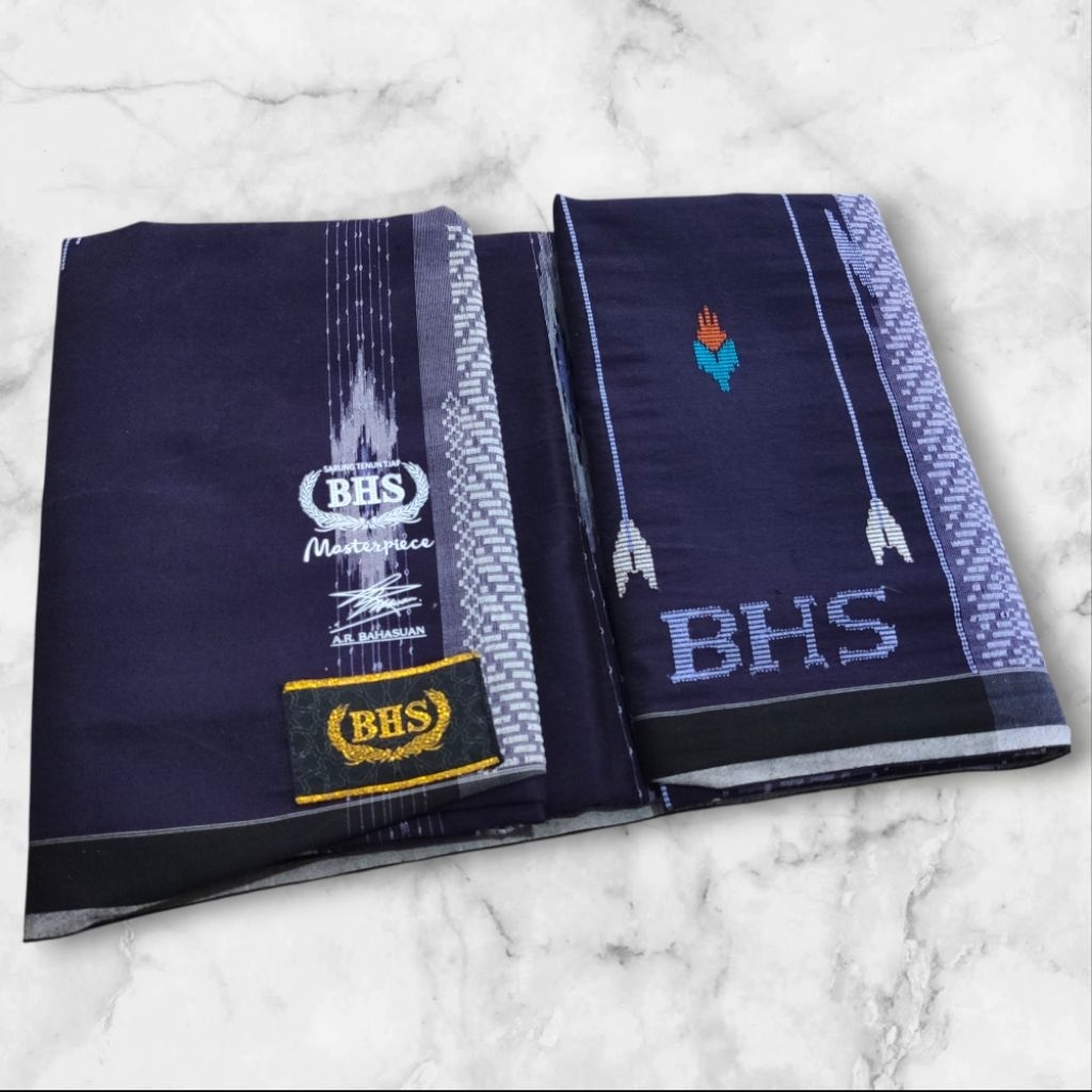 Sarung Tenun BHS Gold MASTERPIECE SIF SGA,SGE,SGF,SGL Kelas tertinggi warna Biru Navy / Violet Lawas