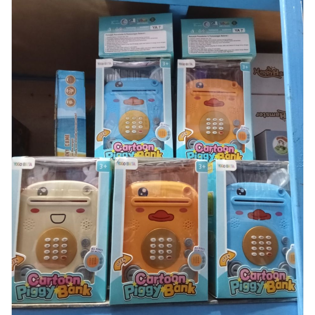 Celengan ATM Mini Hello Kitty/Mesin ATM Bank Mini Uang Kertas Logam
