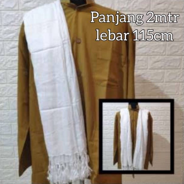 KODE Q45C Sorban rida putih polos panjang sorban putih panjang  sorban panjang  sorban habaib