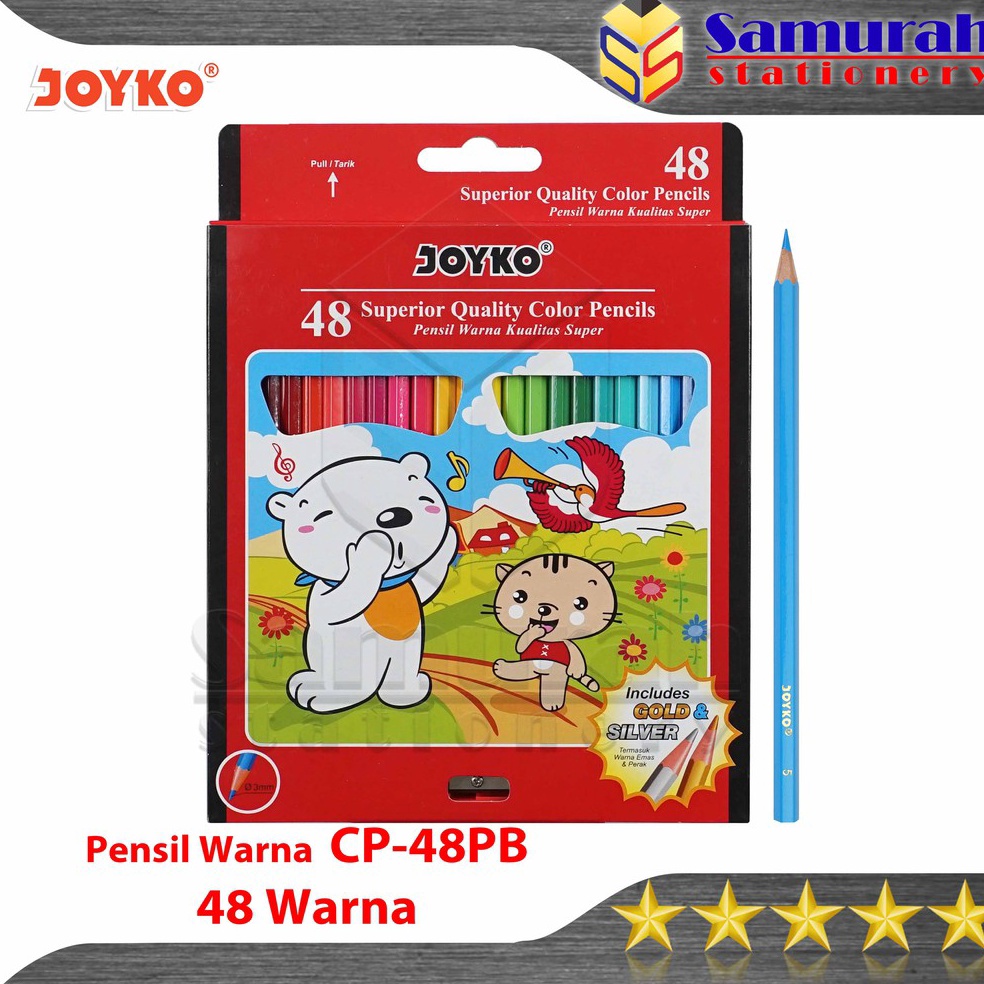 

KODE T93U Pensil Warna Joyko CP 48 PB Isi 48 Warna Panjang Color Pencil 48 Colors Long CP48PB