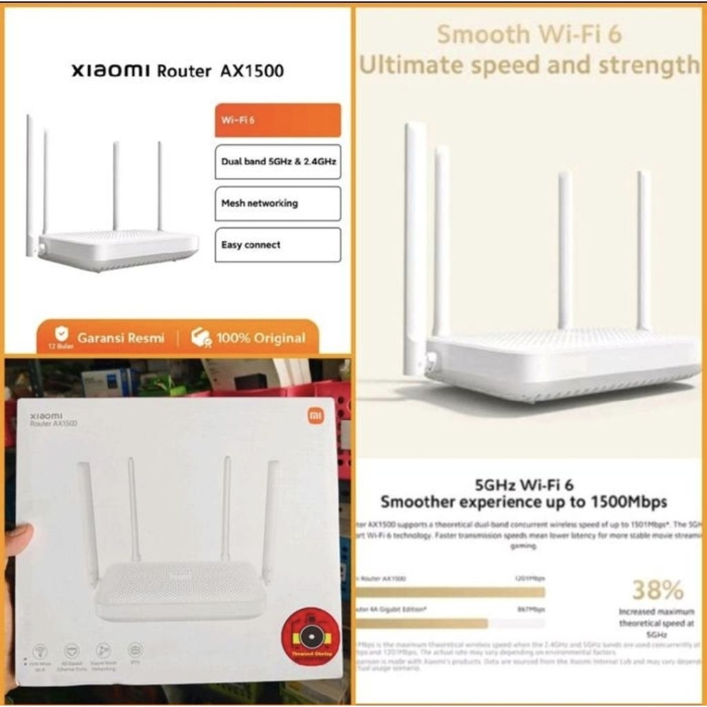 Xiaomi Router AX1500 WiFi 6 Dual Band 5Ghz 2.4Ghz
