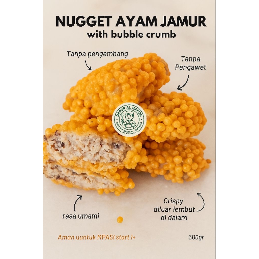 

nugget ayam jamur home made no msg 500gr / nugget MPASI / nugget sayur / nugget bubble crumb