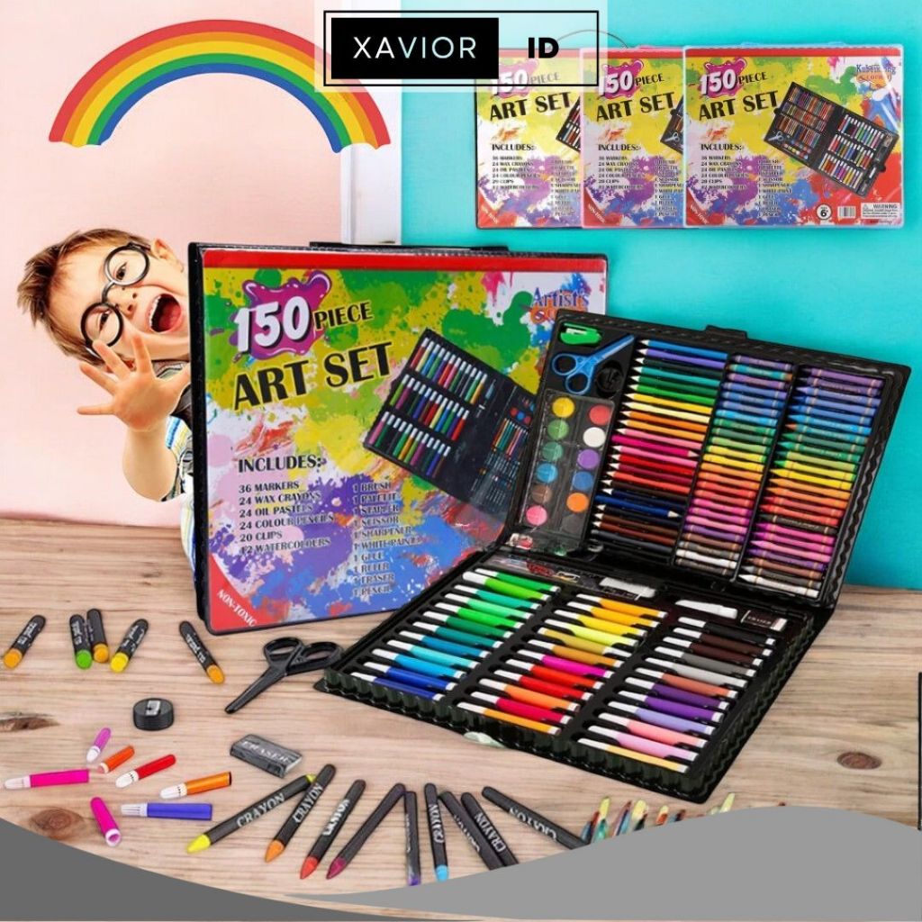 

XV CRAYON SET ANAK 68, 86, 150, 208 PCS SPIDOL CRAYON SET MENGGAMBAR / FULL SET ALAT LUKIS