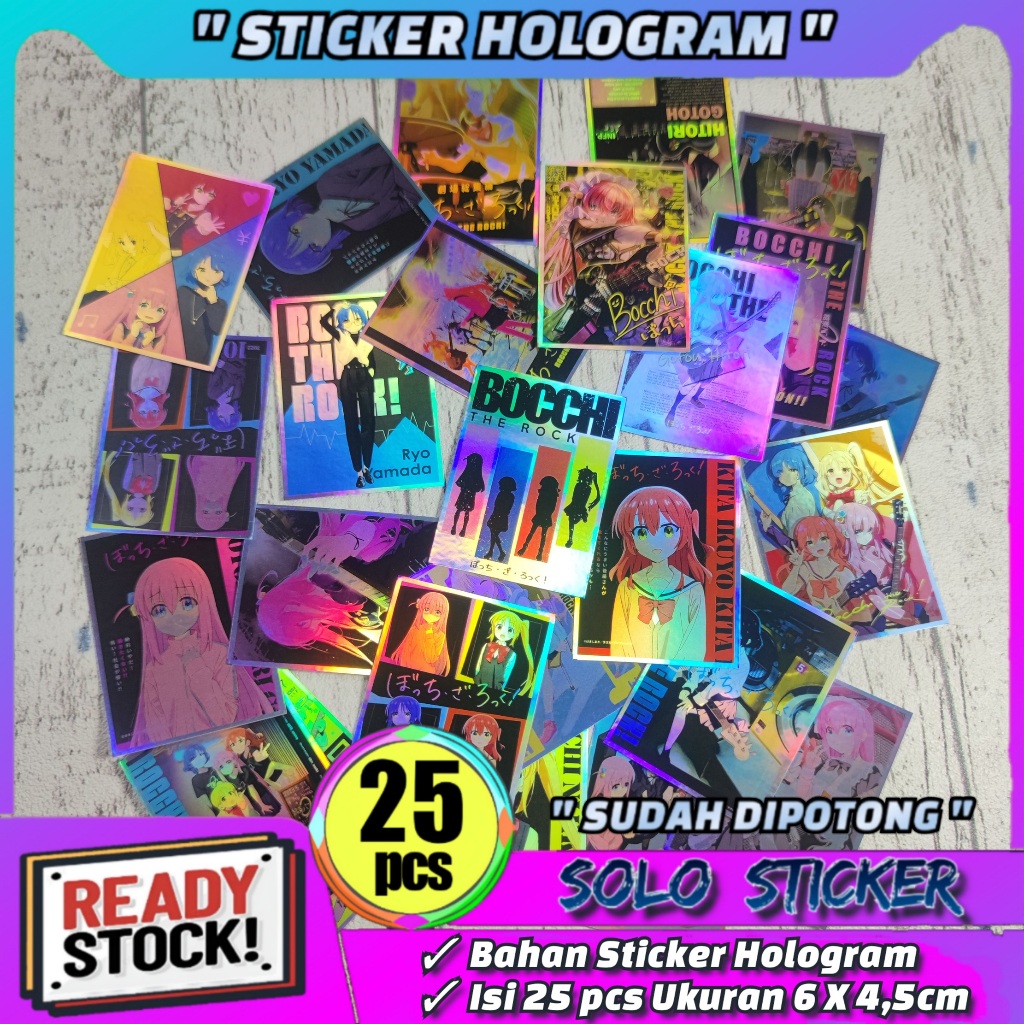 

Sticker Hologram Bocchi Rock 25 pcs ANTI AIR - SUDAH DIPOTONG
