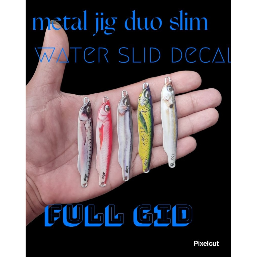 metal jig water slide decal duo slim 40-60gram