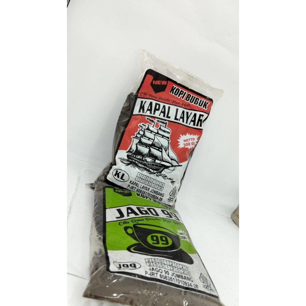 

Kopi Bubuk Jago 99 200g dan Kapal Layar 300g khas Jombang