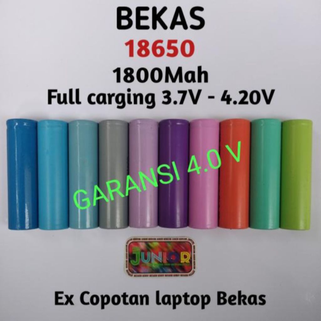 Baterai Bekas Copotan Laptop Kapasitas 1800Mah/ murah berkualitas 18650-1800MAH