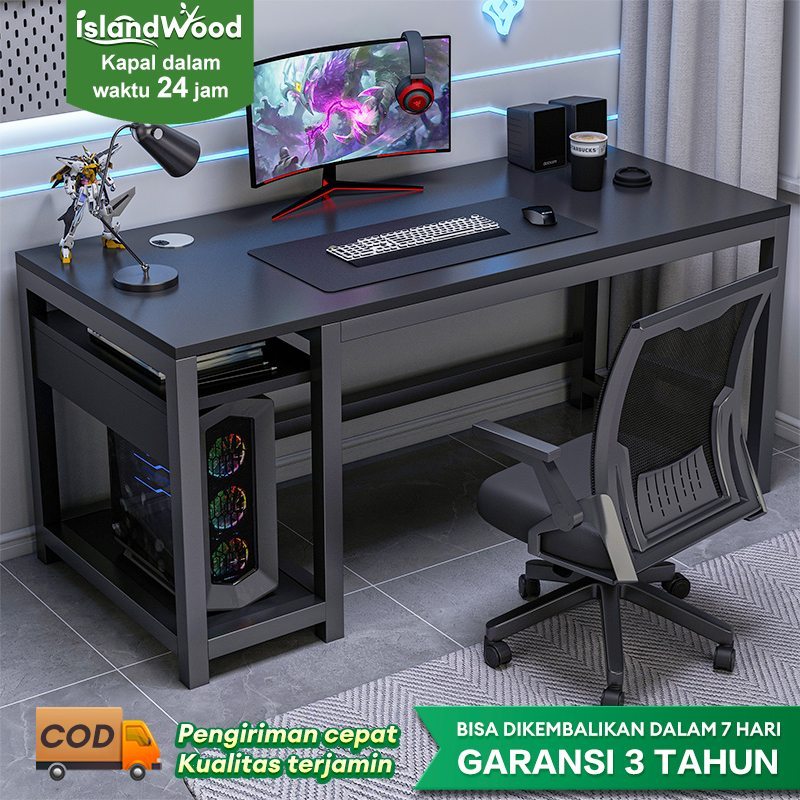 Meja Komputer Minimalis Meja Gaming full set Meja Gaming Modern Meja Kerja Meja Kantor 140cm