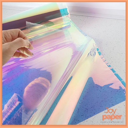 

Kertas Bunga Wrapping Paper Hologram Lembaran Transparent Pelangi KB6045