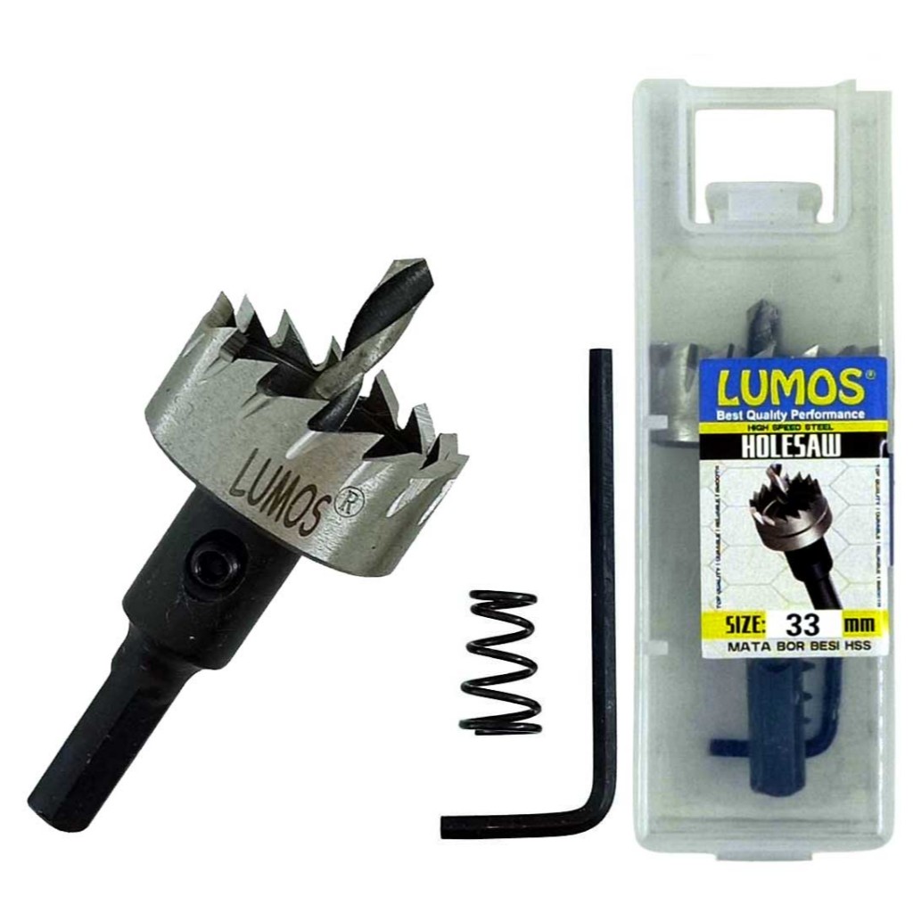 Hole Saw HSS LUMOS 33mm / HoleSaw Besi 33mm / Mata Bor Besi 33 mm HSS