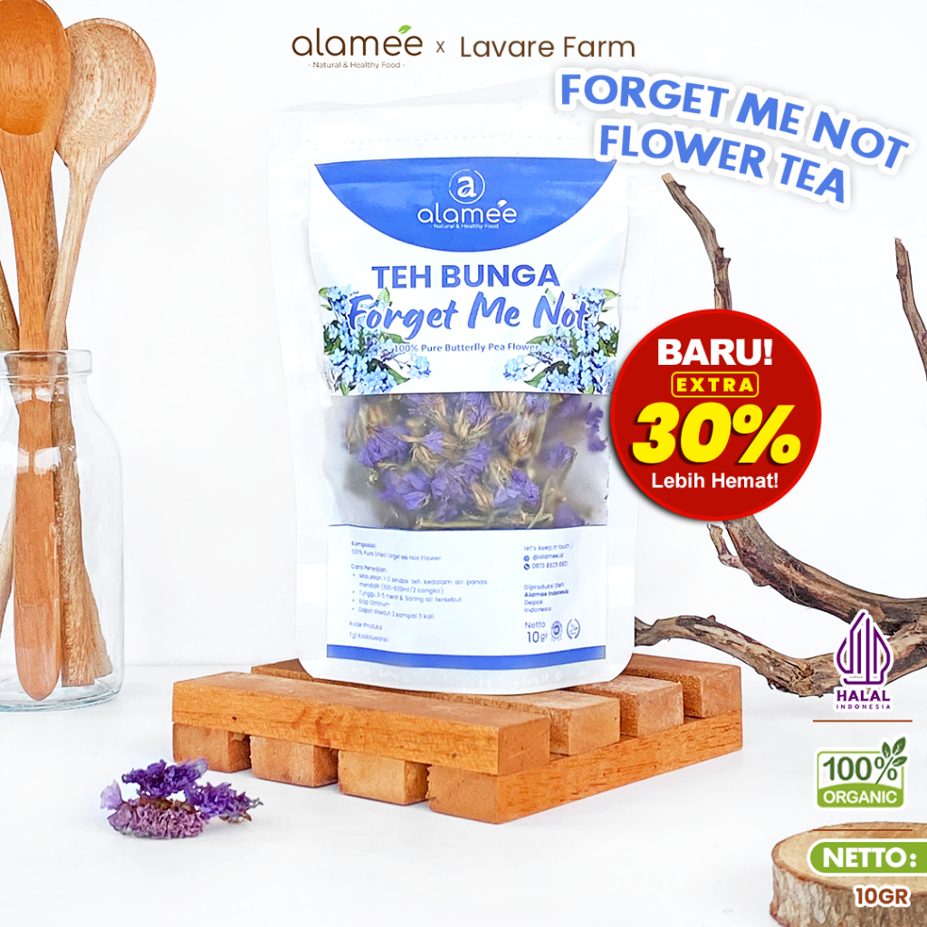 

ALAMEE Teh Bunga Forget Me Not Flower Tea Organik Kering Dried Alami Teh Herbal Asli 10 Gr BUMA