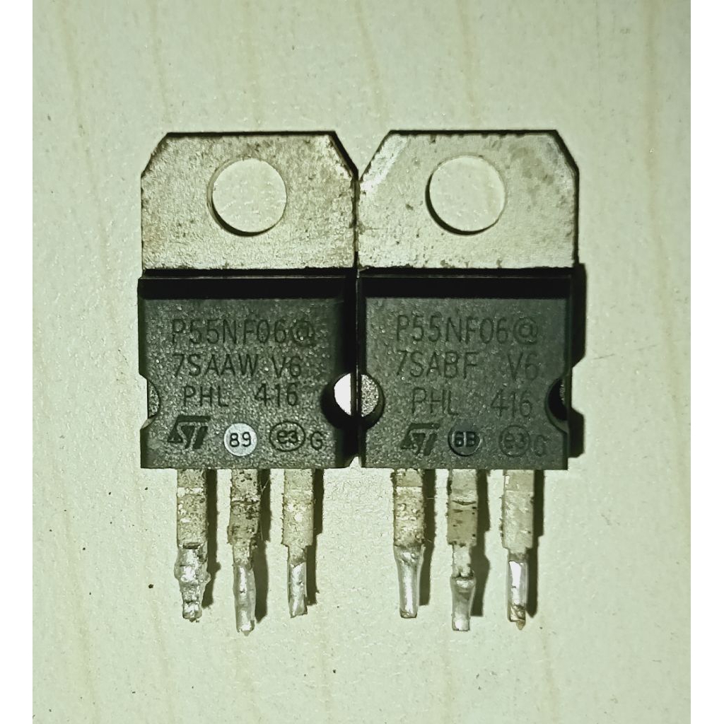 MOSFET TRANSISTOR P55NF06 BEKAS CABUTAN