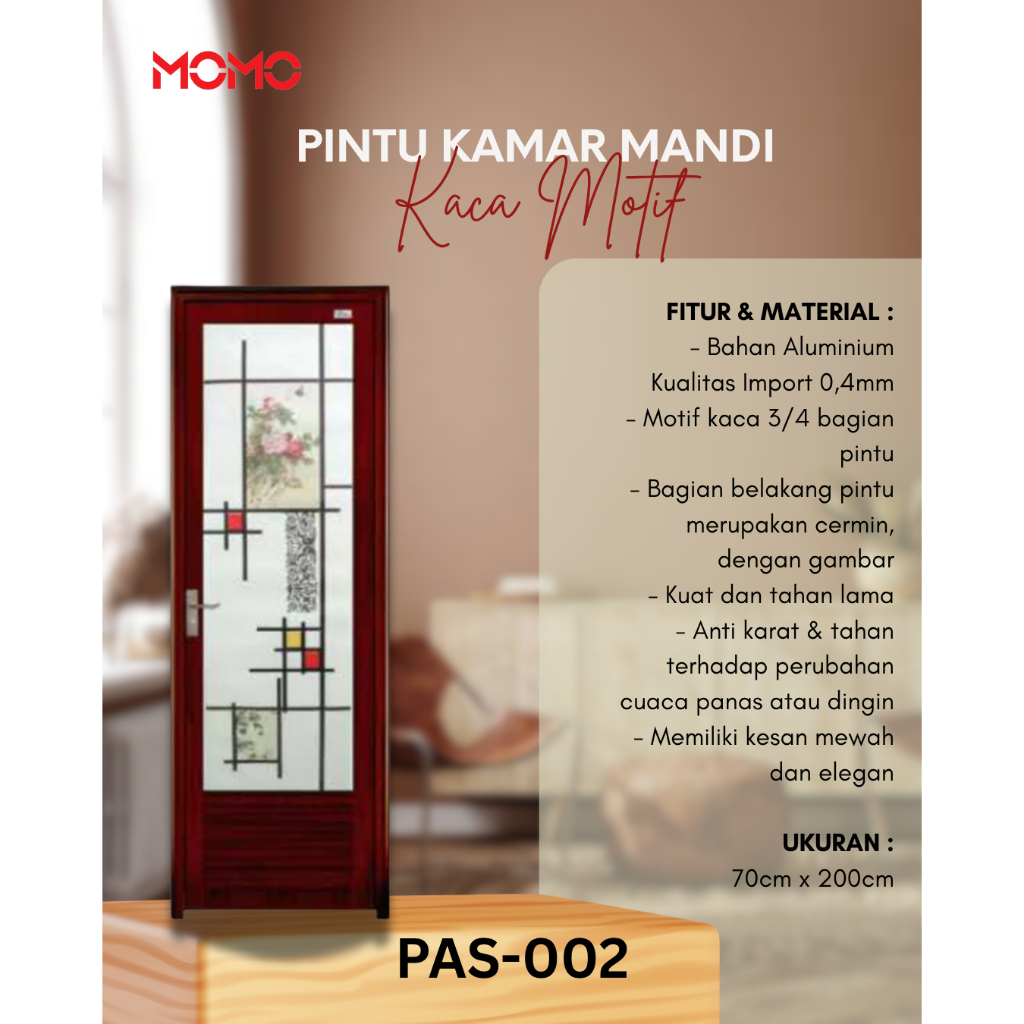 Pintu Kamar Mandi Aluminium PAS  Pintu Aluminium full set Pintu kaca Aluminium Kamar Mandi