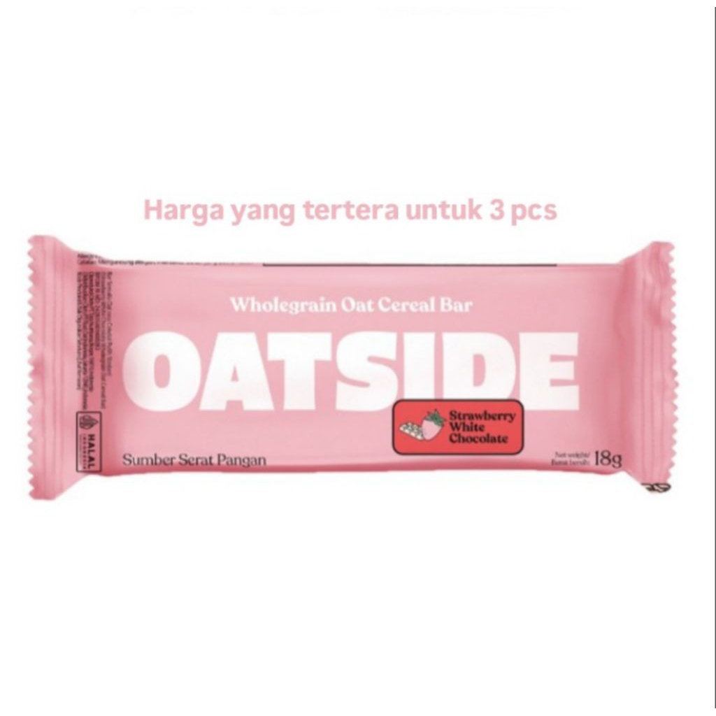 

Oatside Sereal Bar Oat Rasa Stroberi White Chocolate 18 g x 3 pcs