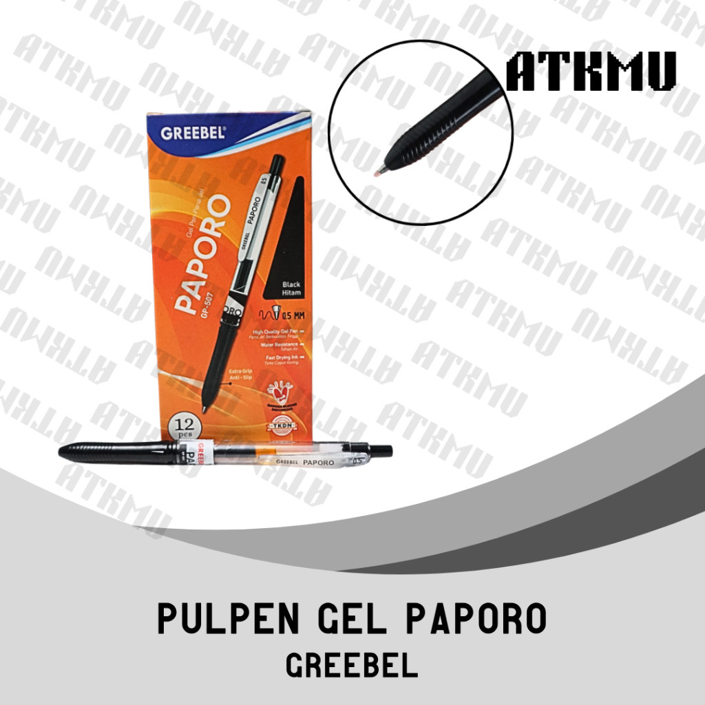 

Greebel Pulpen Gel Paporo 0.5mm GP-507 Isi 3pcs