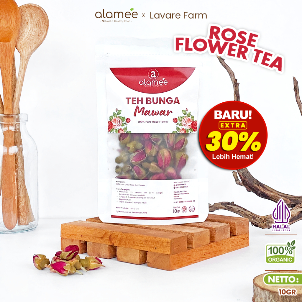 

Teh Bunga Mawar Rose Flower Kemasan Toples Flower Tea Organik Kering Dried Alami 10gr BUMA