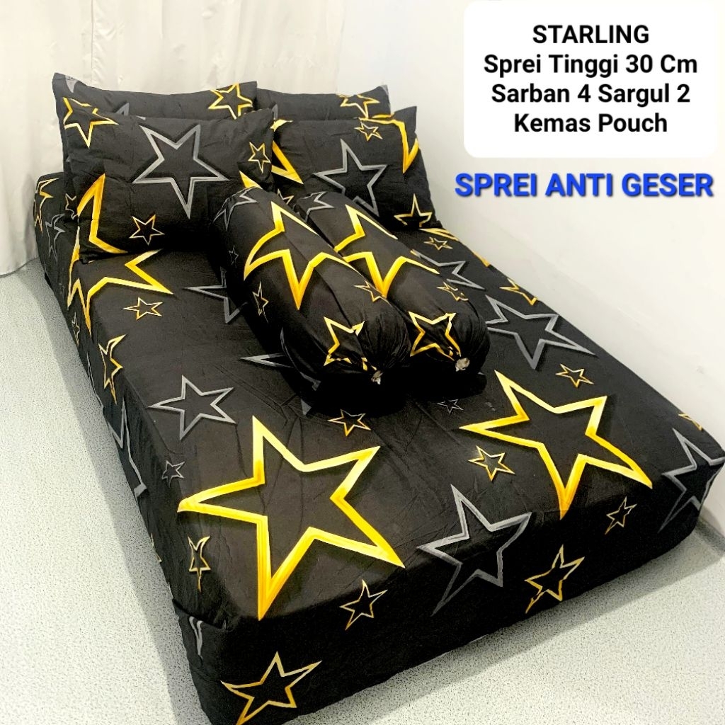 BISA COD SPREI ANTI GESER TINGGI 30 CM BANTAL 4 180 X 200 BAHAN KATUN MURAH 180 X 200 SEPREI MOTIF E