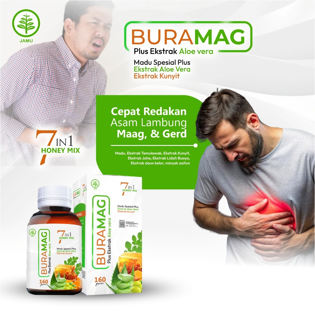 

Obat Herbal Asam Lambung GERD Cemas – Madu Aloe Vera & Kunyit Buramag