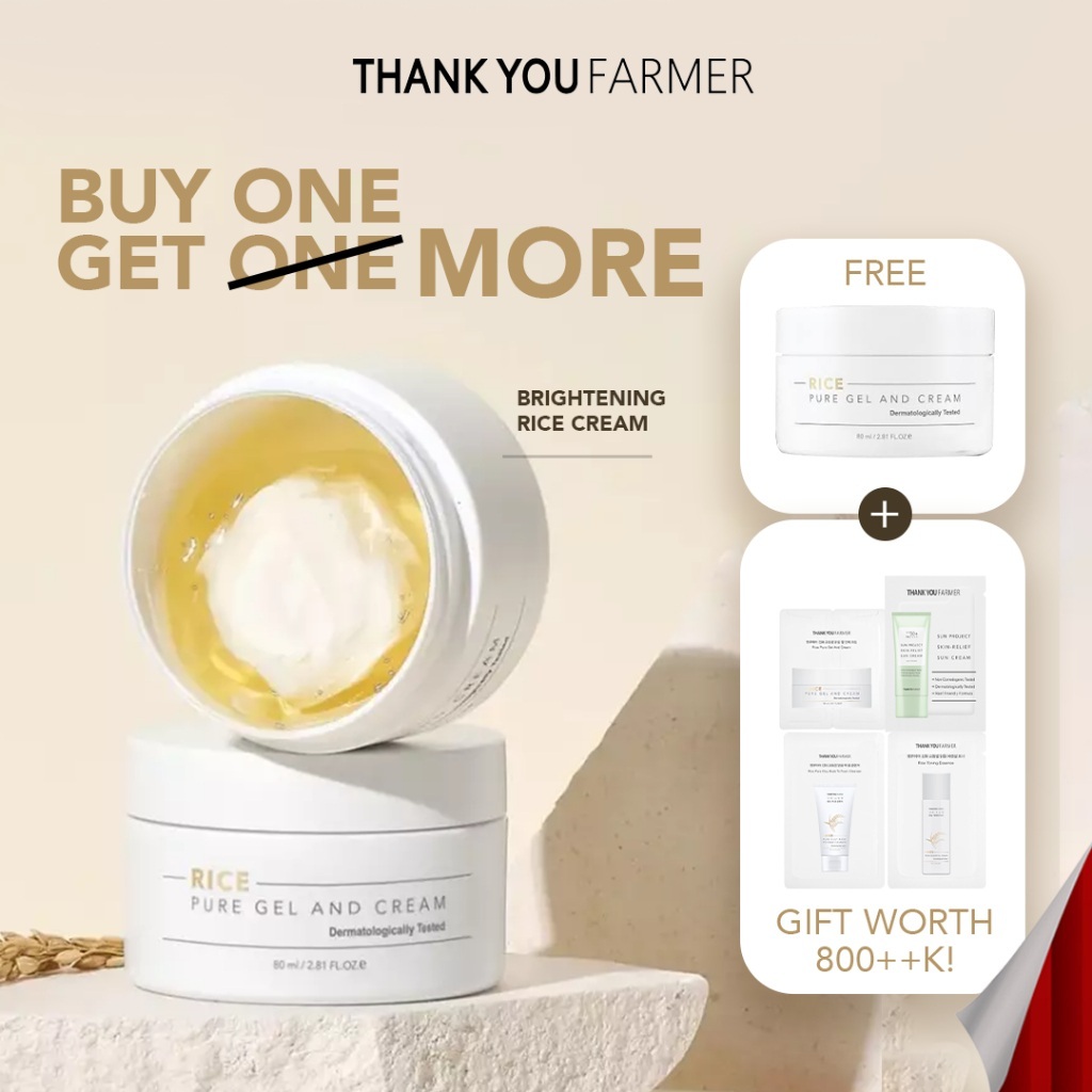 [SPECIAL BUNDLE] Thank You Farmer Rice Pure Gel & Cream 80 ml + Thank You Farmer GF Rice Pure Gel & 