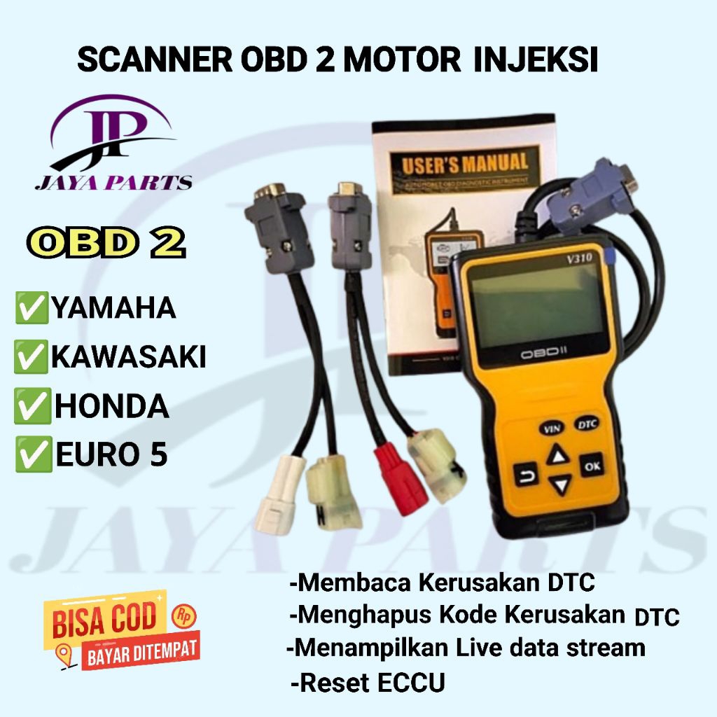 Scaner Alat scanner OBD 2 Motor Injeksi 1 PAKET Scanner+Kabel