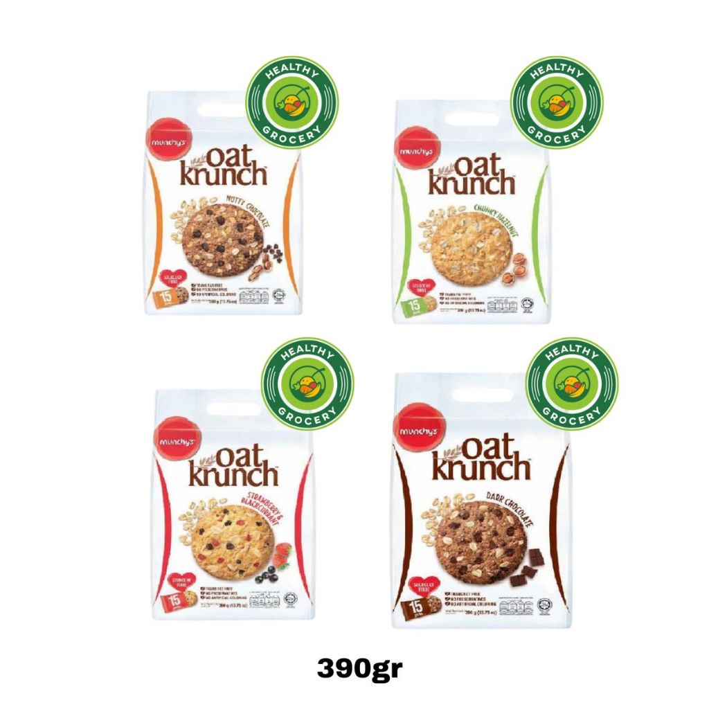 

Munchy's Oat Krunch Dark Chocolate 390gr Munchys / Dark Chocolate 390gr / Hazelnut / Strawberry / Nutty