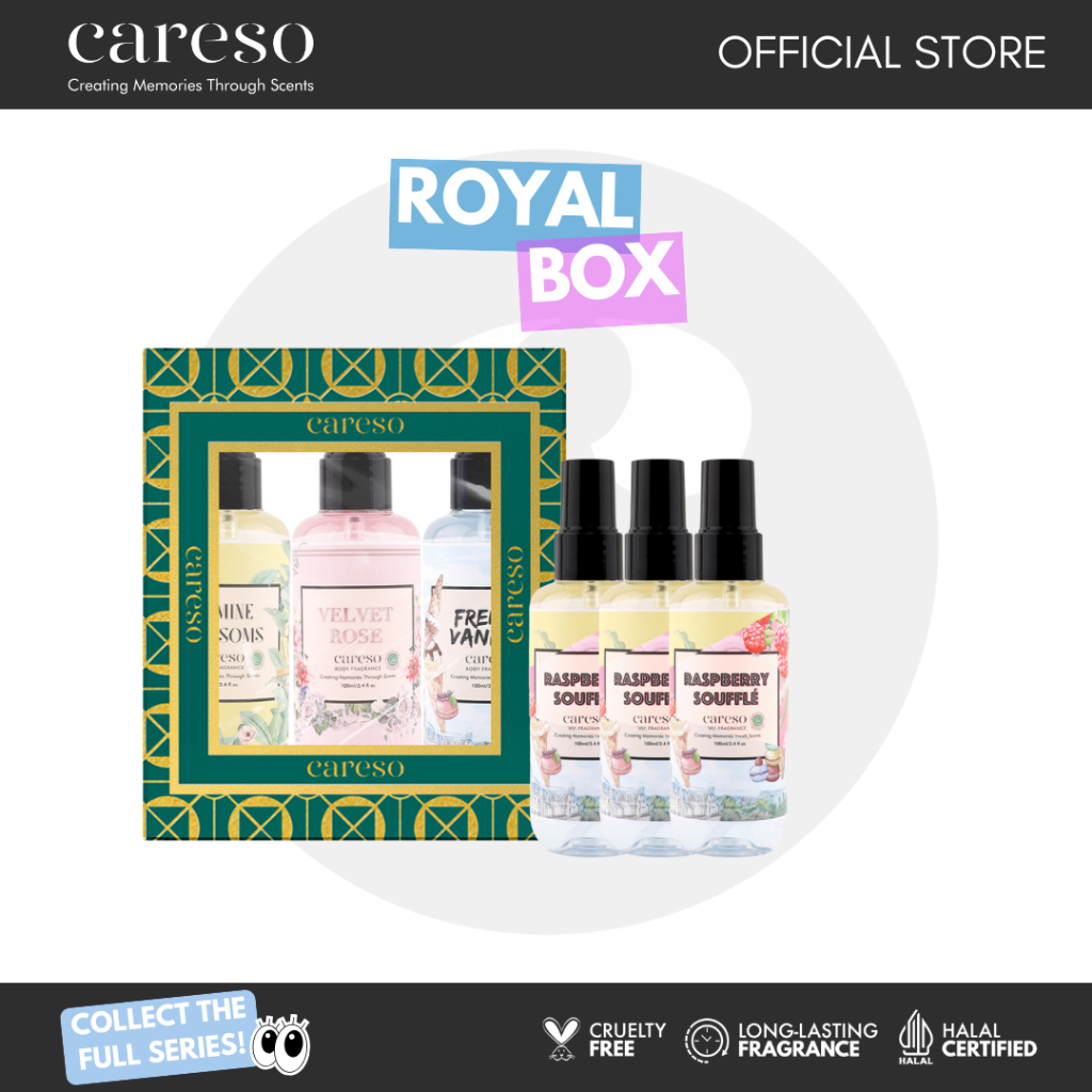 [CUCI GUDANG] CARESO Royal Gift Box Yellow - Fragrance Edition: 3pcs Fragrance (Mix & Match Your Fav