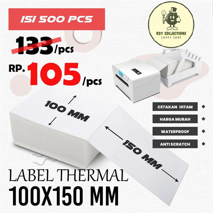 

LABEL STICKER BARCODE CF 100x150 A6 KERTAS STIKER THERMAL