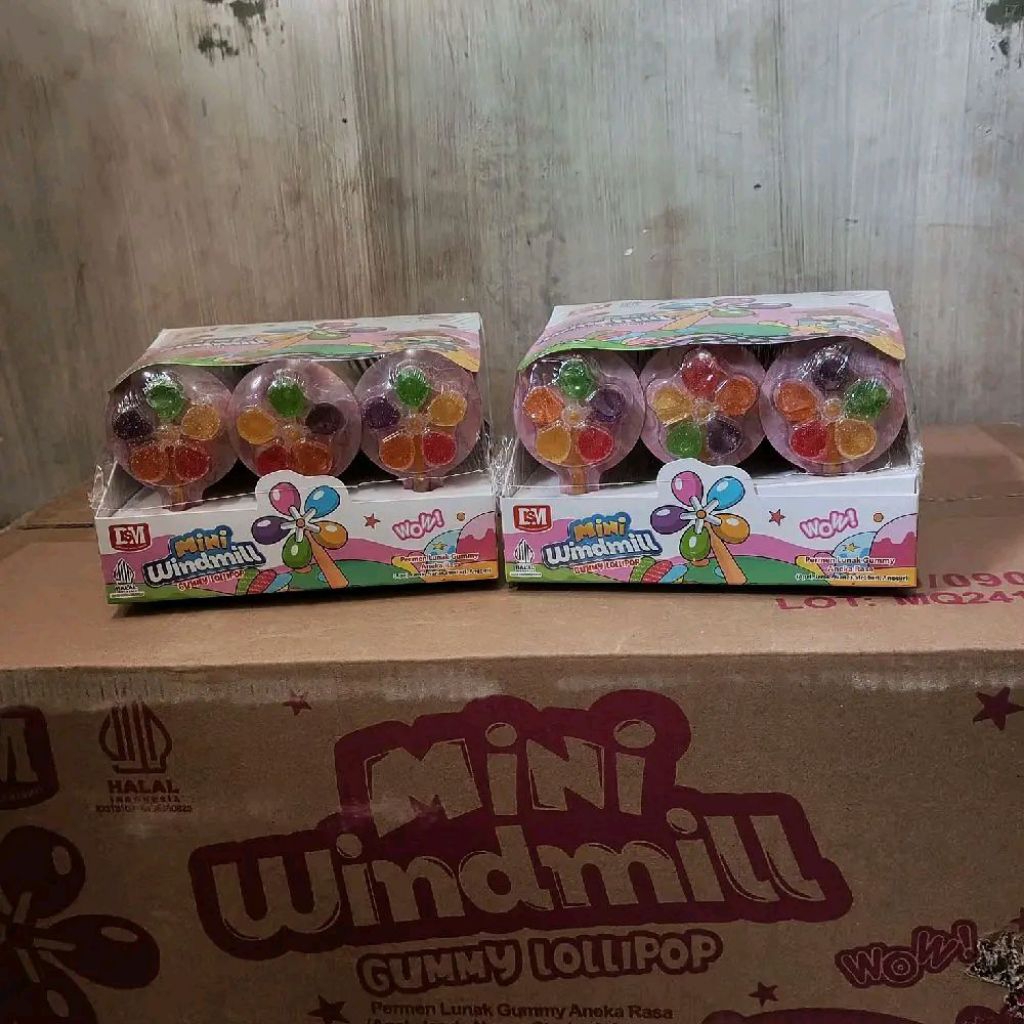 

DSM permen lunak kipas mini windmill isi 30 pcs 1 box