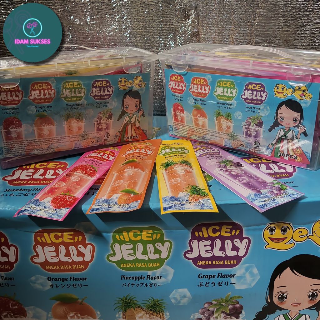 

QeQe jelly ice aneka rasa buah isi 30 pcs 1 toples