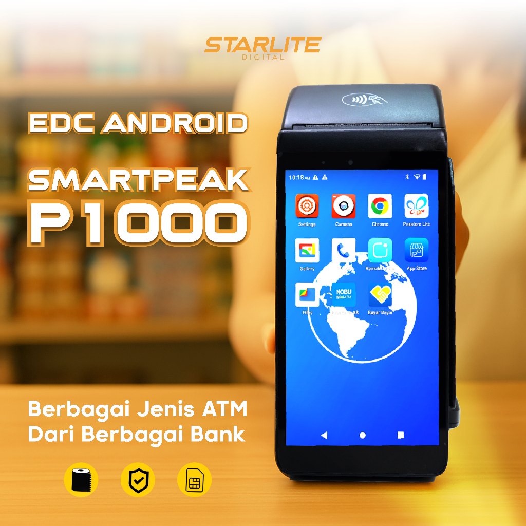Mesin Edc Semua Bank Android Smartpeak P1000 5 Inch Portable Mini Atm Kasir Touch Screen