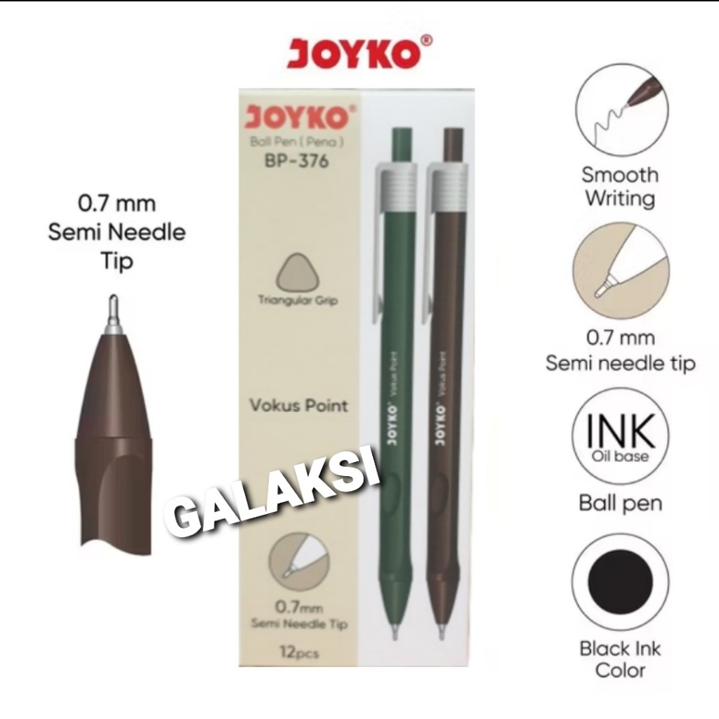 

[ LUSIN / 12 PCS ] PULPEN PENA JOYKO BP-376 VOKUS POINT 0.7 MM