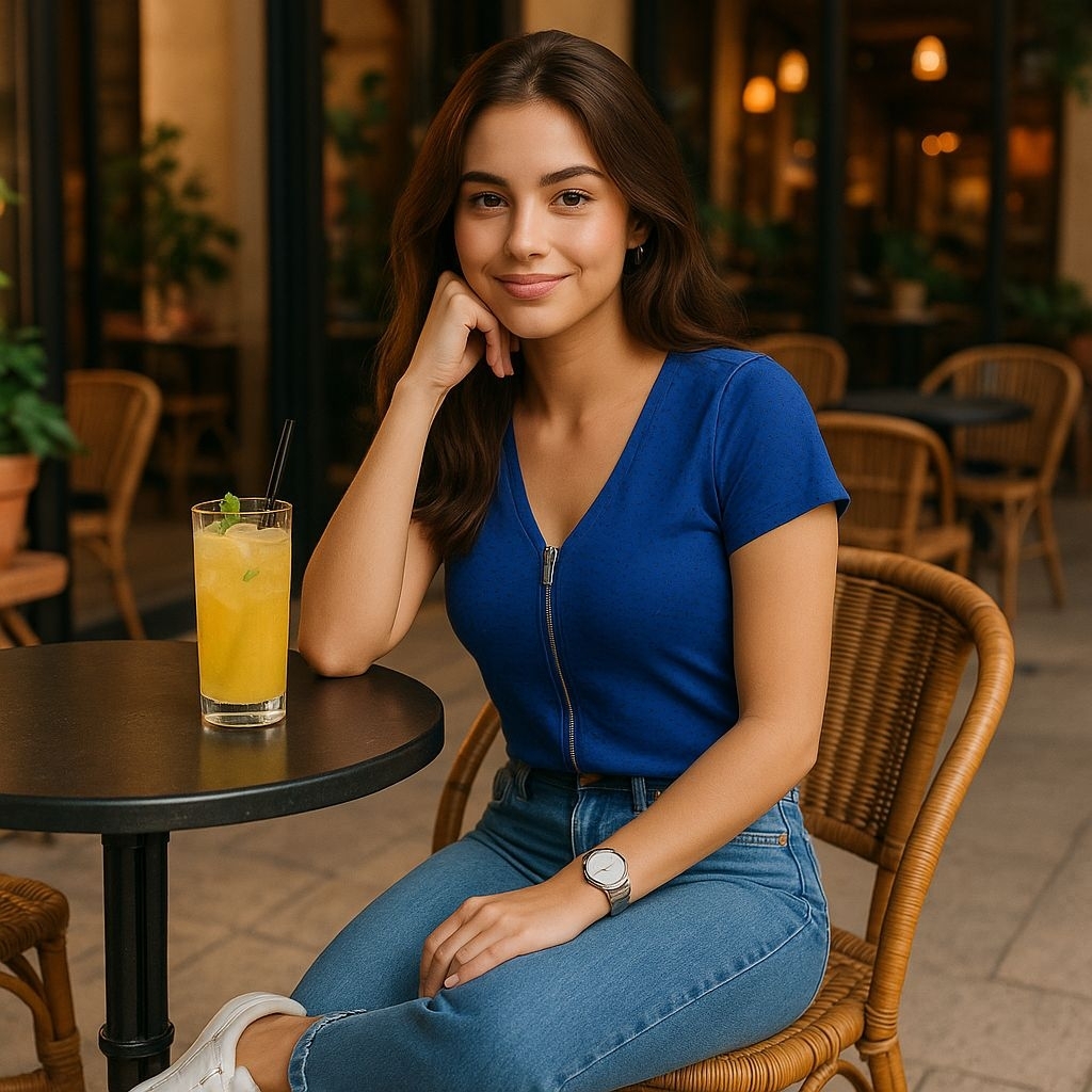 Baju Atasan Wanita Biru Elektrik