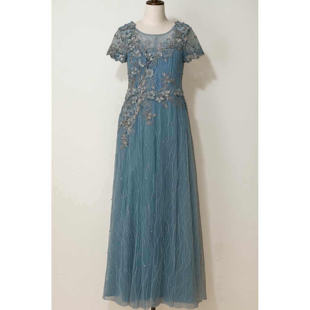 Gaun Malam Wanita Biru Muda