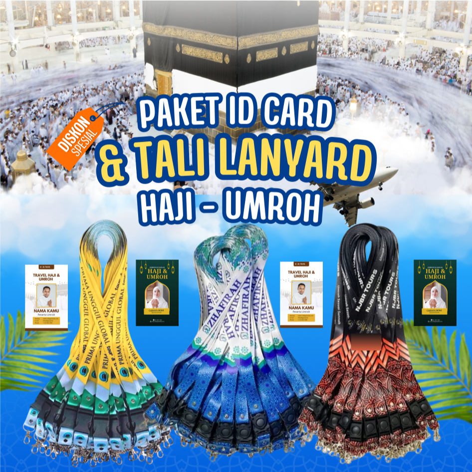 

ID CARD+LANYARD TOUR & TRAVEL UMROH/HAJI / PENGERJAAN CEPAT BISA REQUEST DESAIN