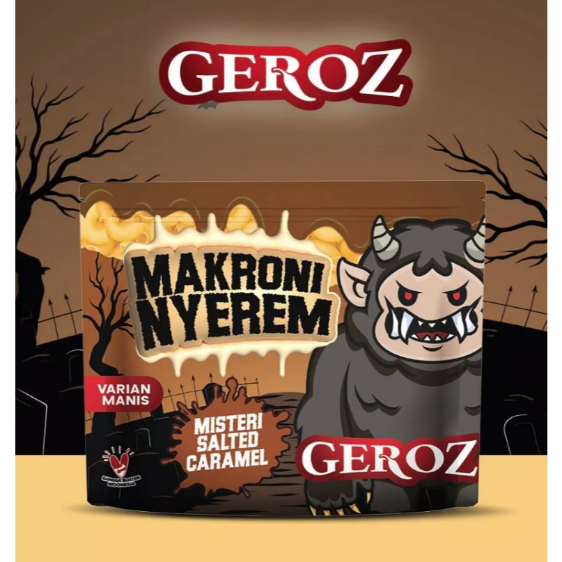 

Geroz - Makroni Nyerem - Varian Manis - Rasa Salted Caramel