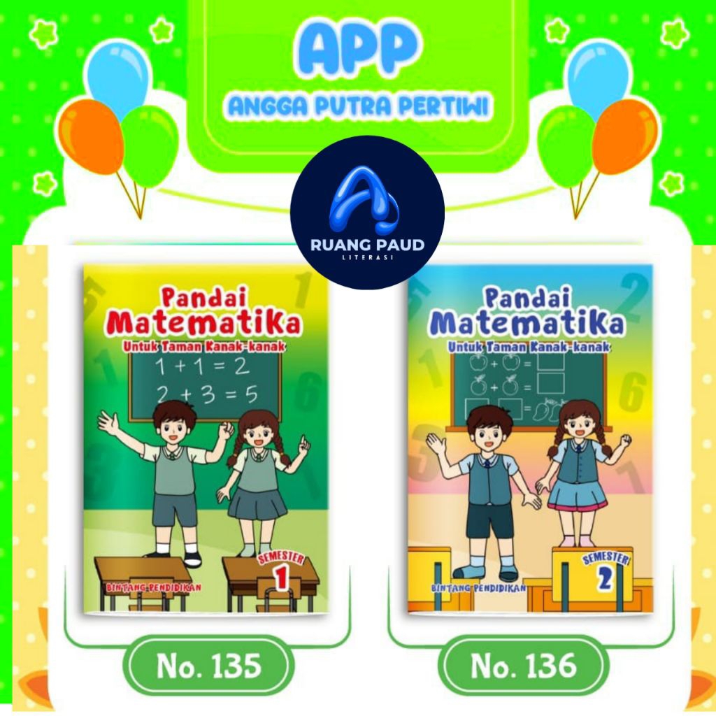 BUKU BELAJAR MATEMATIKA | BUKU TK A , TK B, PAUD A, PAUD B