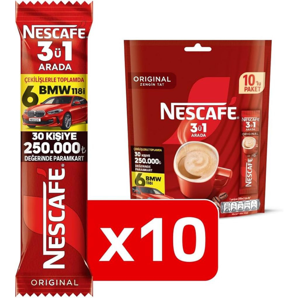 

Nescafe 3in1 Original Coffee Made in Turkey Isi 10 sachet