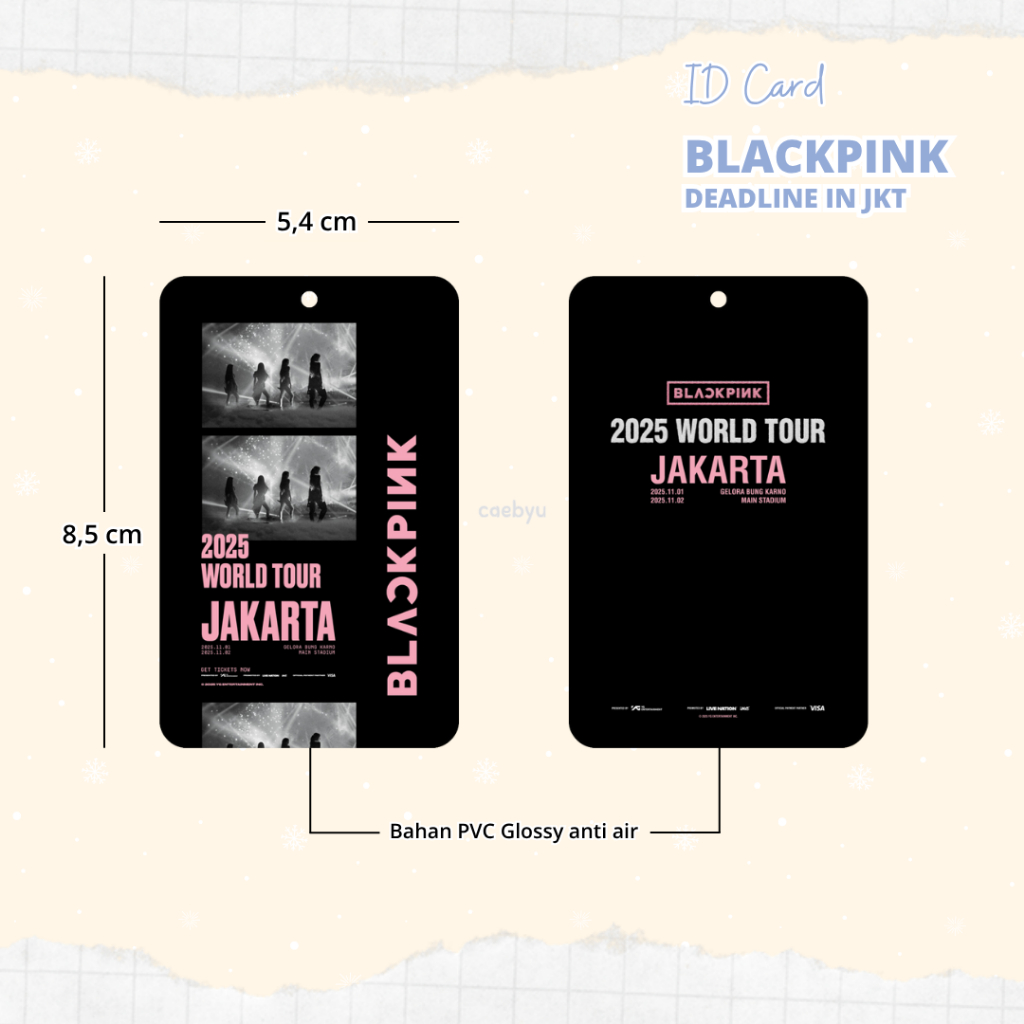 

READY STOCK ID Card BLACKPINK DEADLINE in Jakarta Kpop bp blink jennie rose lisa jisoo Konser JKT Indonesia INA K-Pop Tali Gantungan HP PC ID Card Cahol Card Holder