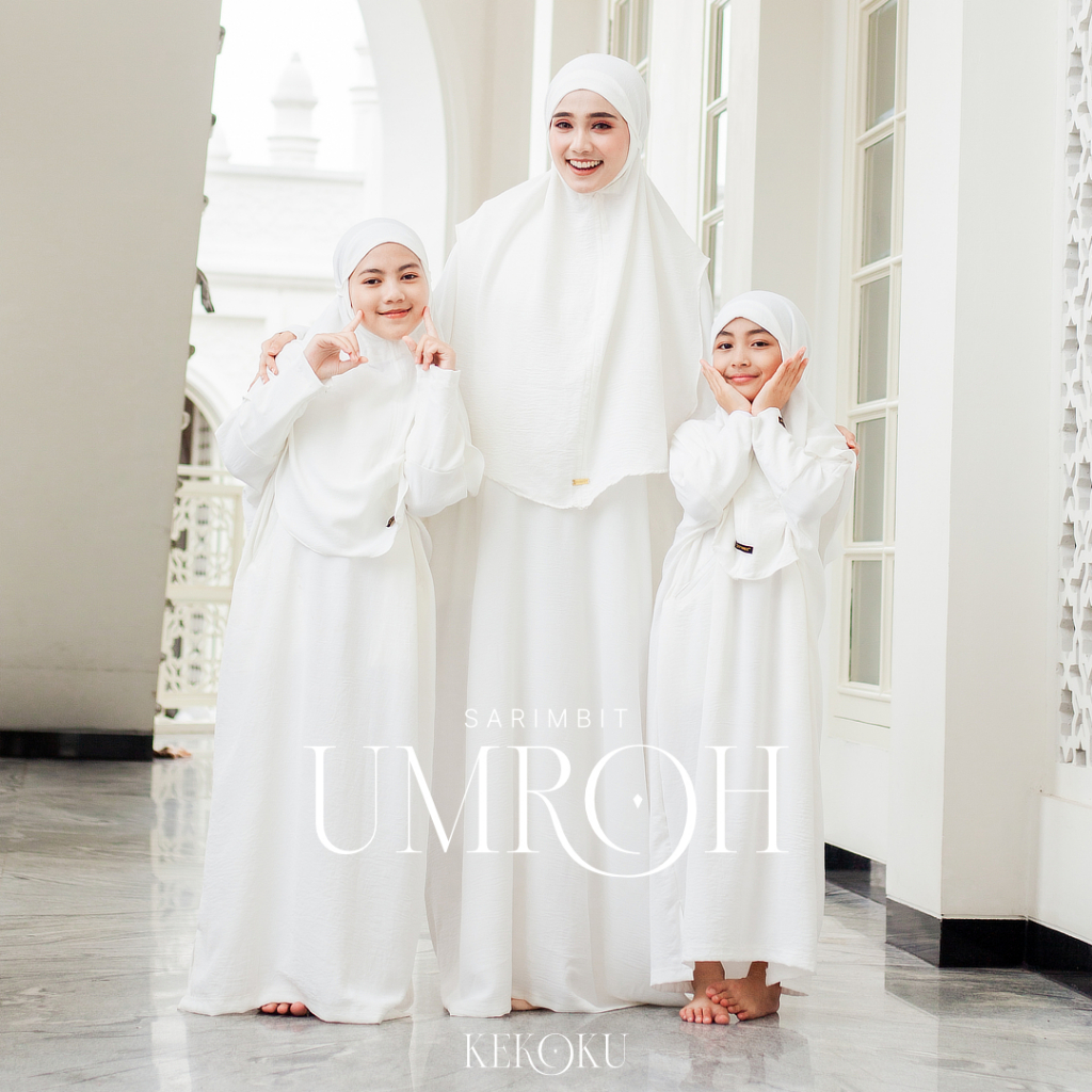 Abaya Set Couple Ibu dan Anak ( Maryam & Najwa ) Abaya Umrah Set Hijab