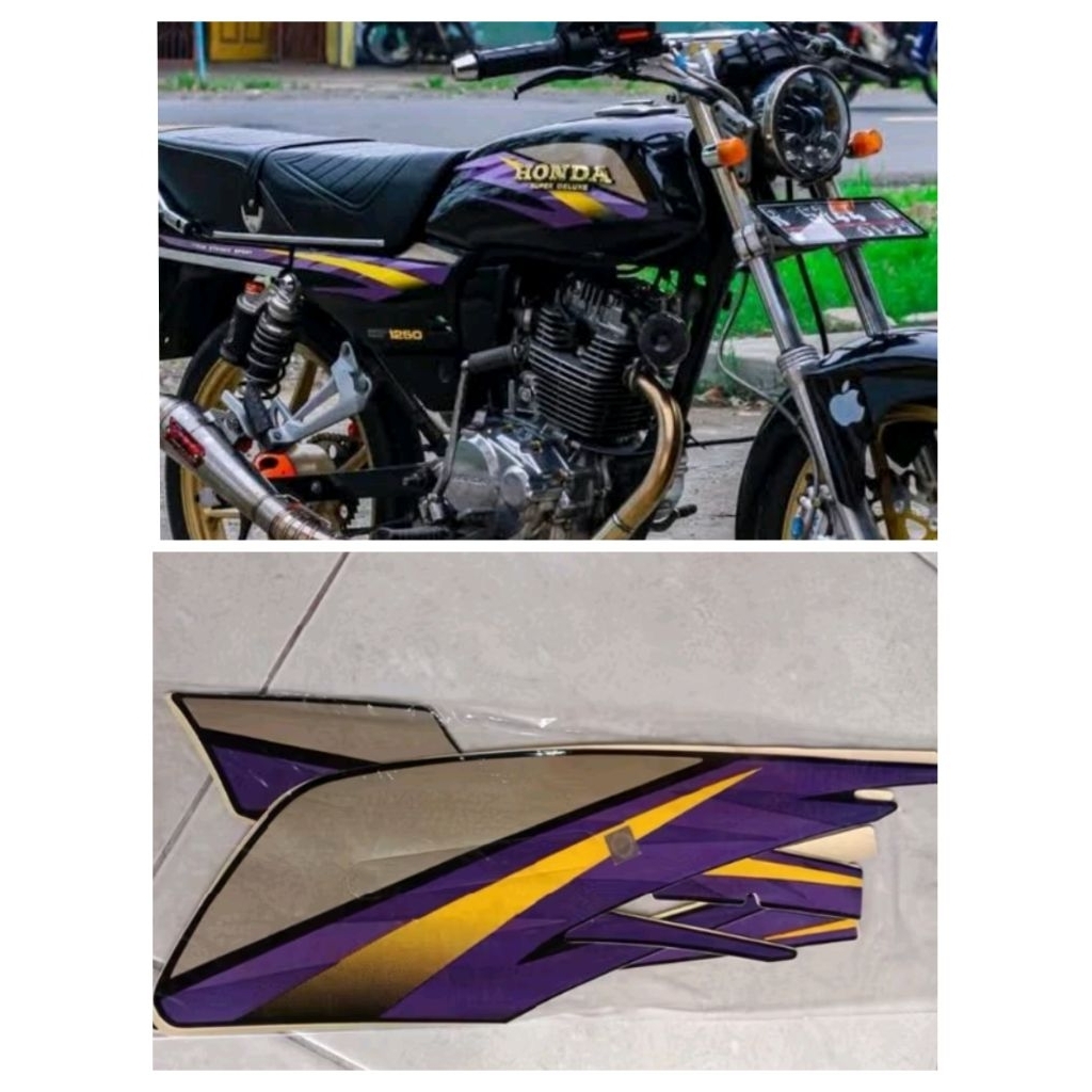 Striping stiker Honda GL Max tahun 1997 ungu