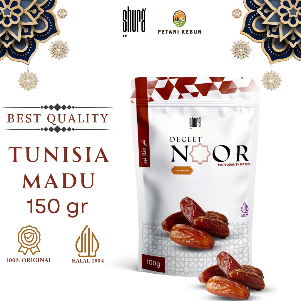 

Shura Kurma Tunisia Tangkai 150gr Kemasan Pouch Premium Original High Quality