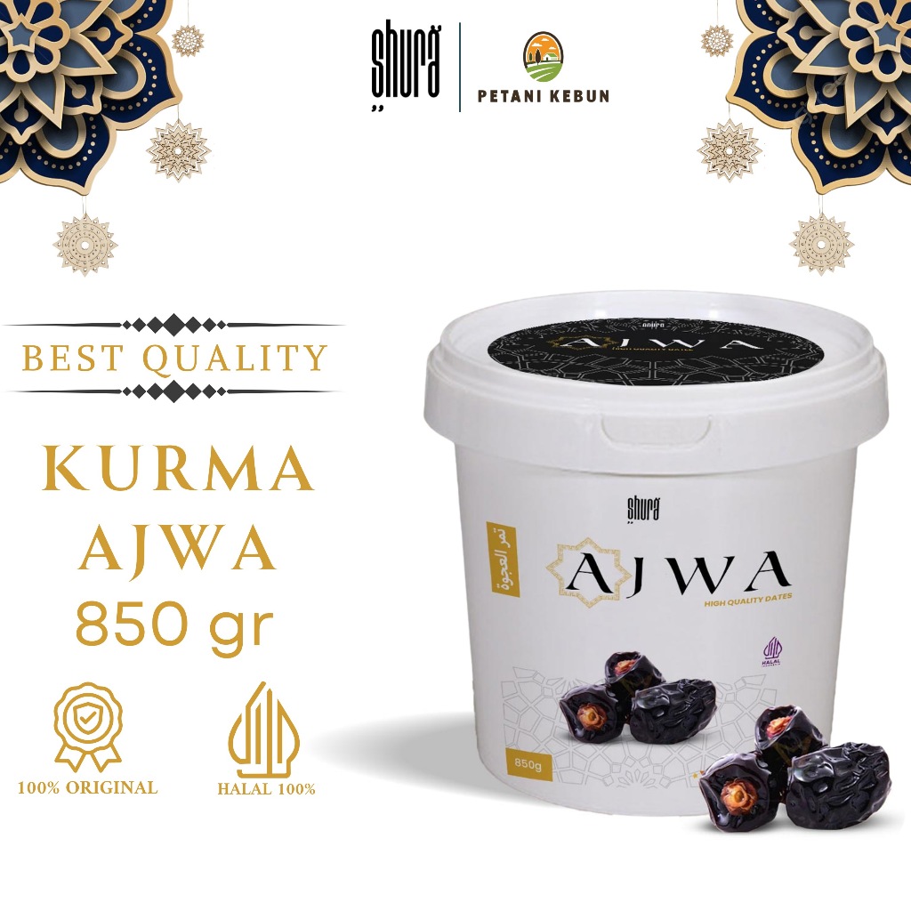 

Shura Kurma Ajwa Ember 850 Gram Premium Original High Quality