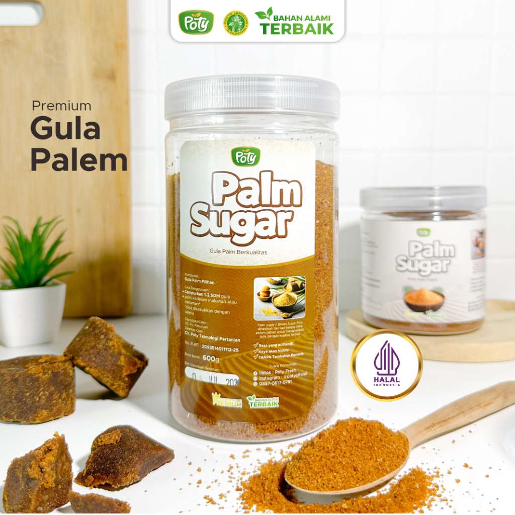 

Gula Aren Bubuk 100% Palm Sugar Asli Semut Bubuk Organik Poty 1kg 600 gr 300gr