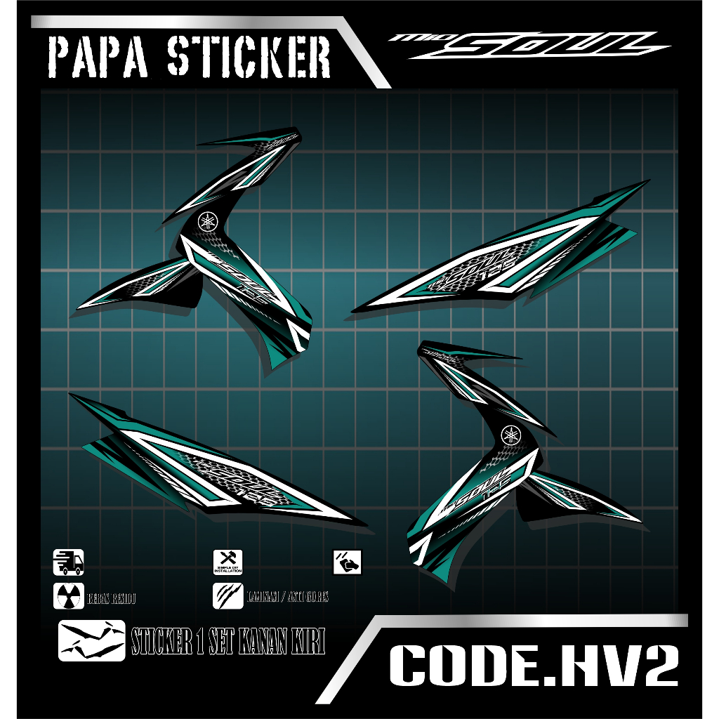 STRIPING MIO SOUL KARBU  , Stiker list Motor Mio Soul Karbu,Sticker lis Mio Soul RACING Hv2