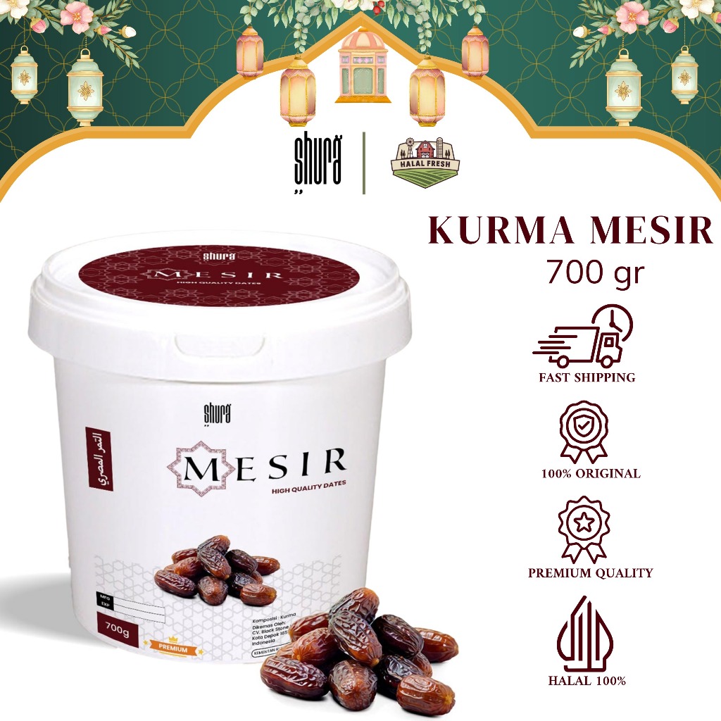 

Shura Kurma Mesir 700g Ember Egyptian Dates Premium Original High Quality